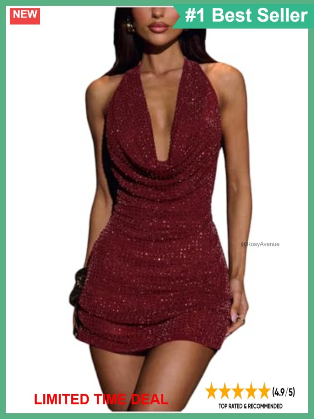 Sequin Bodycon Mini Dress Draped Ruched Backless Club Party